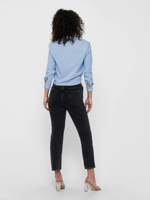 Blusa m/l con nudo microrayas Only Medium Blue