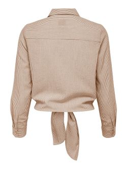 Blusa m/l con nudo microrayas Only Toasted Coconut