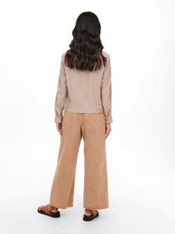 Blusa m/l con nudo microrayas Only Toasted Coconut