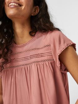 Blusón con detalles calados Vero Moda Old Rose