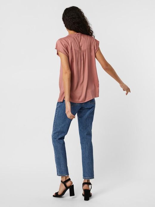 Blusón con detalles calados Vero Moda Old Rose