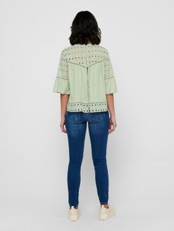 Blusón con manga 3/4 calados Only Desert Taupe