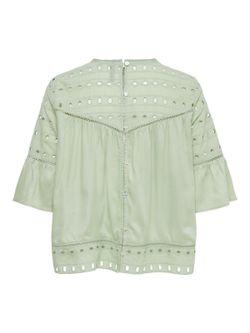 Blusón con manga 3/4 calados Only Desert Taupe