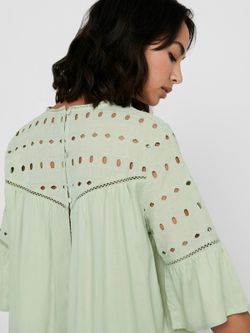 Blusón con manga 3/4 calados Only Desert Taupe