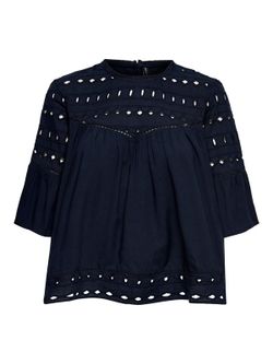 Blusón con manga 3/4 calados Only Insignia Blue