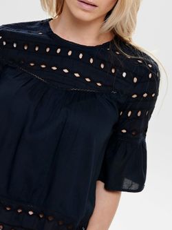 Blusón con manga 3/4 calados Only Insignia Blue