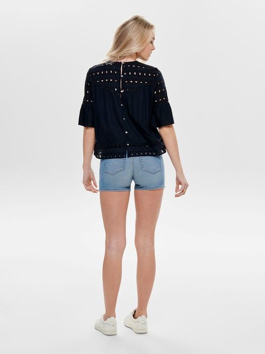 Blusón con manga 3/4 calados Only Insignia Blue