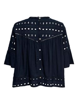 Blusón con manga 3/4 calados Only Insignia Blue