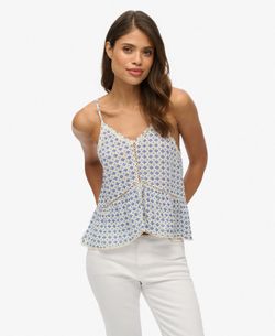 Blusón corto con estampado geométrico Superdry Diamond Tilde