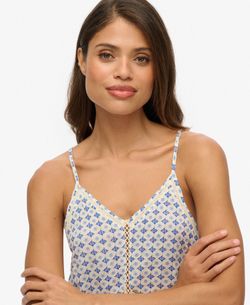 Blusón corto con estampado geométrico Superdry Diamond Tilde