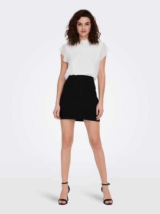 Blusón de manga corta gasa Only Cloud Dancer