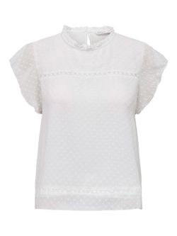 Blusón de manga corta gasa Only Cloud Dancer