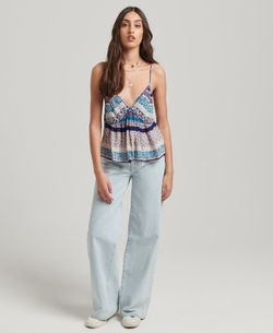 Blusón de tirante fino estampado multicolor Superdry Blue