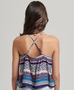 Blusón de tirante fino estampado multicolor Superdry Blue