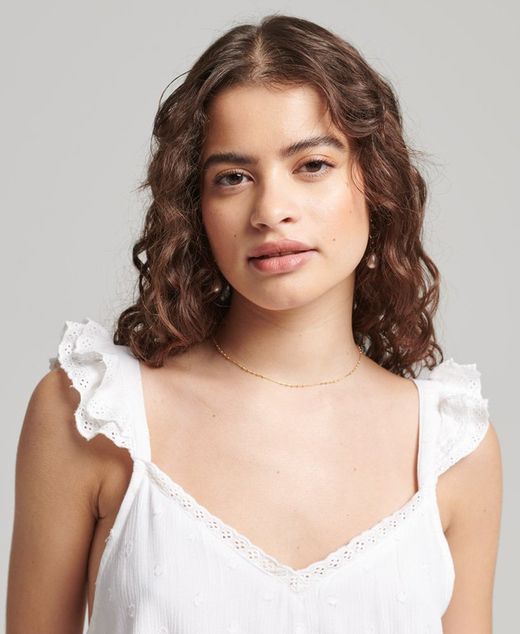 Blusón de tirantes con calados y volantes Superdry Optic