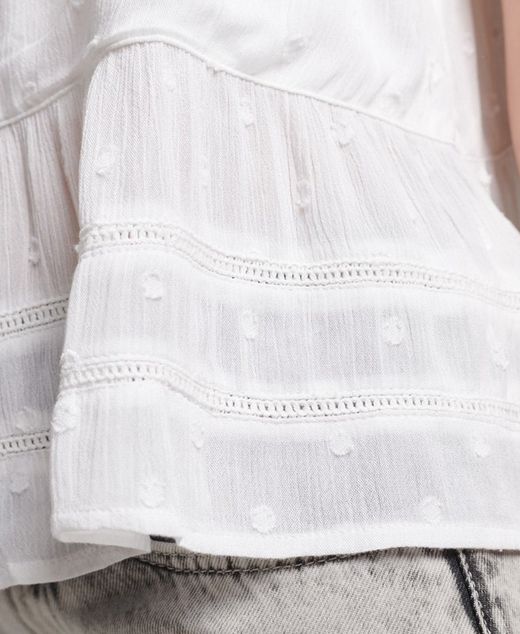 Blusón de tirantes con calados y volantes Superdry Optic