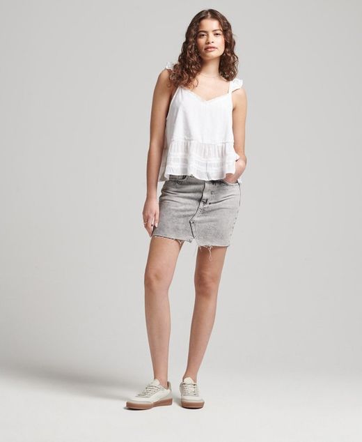 Blusón de tirantes con calados y volantes Superdry Optic