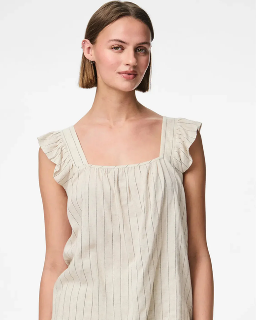 Blusón de tirantes con rayas Pieces Birch