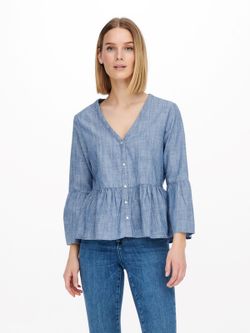 Blusón m. 3/4 chambray Jdy Medium Blue