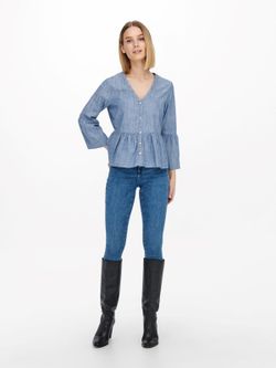 Blusón m. 3/4 chambray Jdy Medium Blue