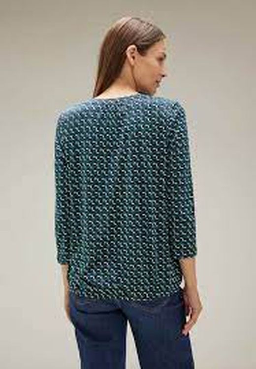 Blusón m. 3/4 con estampado geométrico Street One Green