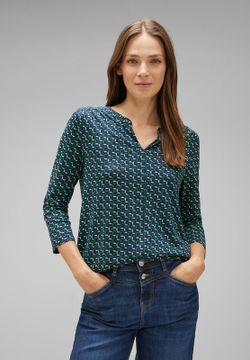 Blusón m. 3/4 con estampado geométrico Street One Green