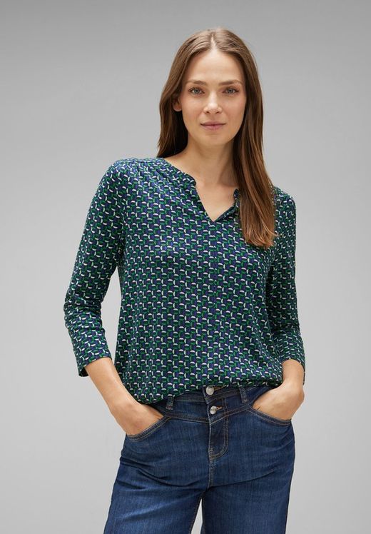 Blusón m. 3/4 con estampado geométrico Street One Green