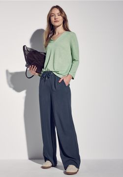 Blusón m. 3/4 de cuello pico Street One Green