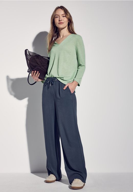 Blusón m. 3/4 de cuello pico Street One Green