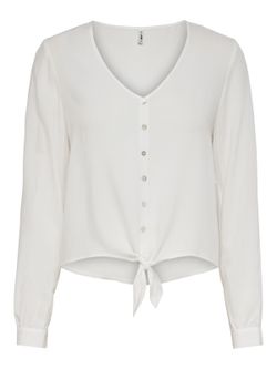 Blusón m/l abotonado con nudo Only Cloud Dancer