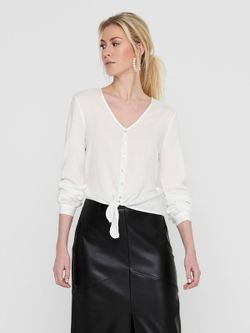 Blusón m/l abotonado con nudo Only Cloud Dancer