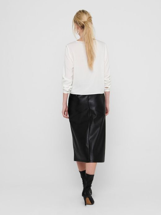 Blusón m/l abotonado con nudo Only Cloud Dancer