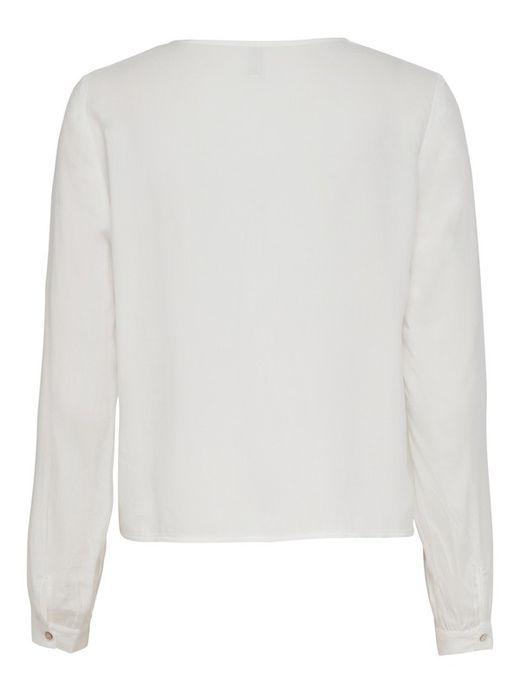 Blusón m/l abotonado con nudo Only Cloud Dancer