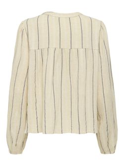 Blusón m/l con bordados y rayas Only Cement