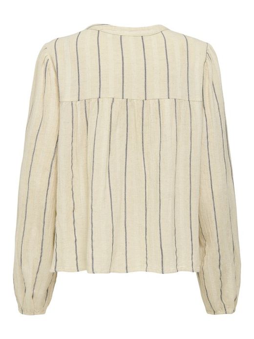 Blusón m/l con bordados y rayas Only Cement