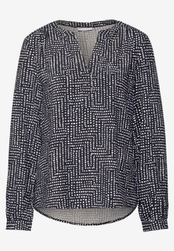 Blusón m/l con estampado abstracto monocolor Street One Deep Blue