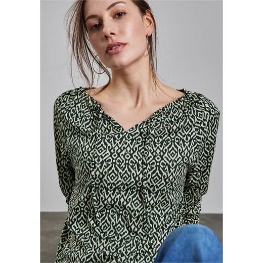 Blusón m/l con estampado abstracto Street One Green