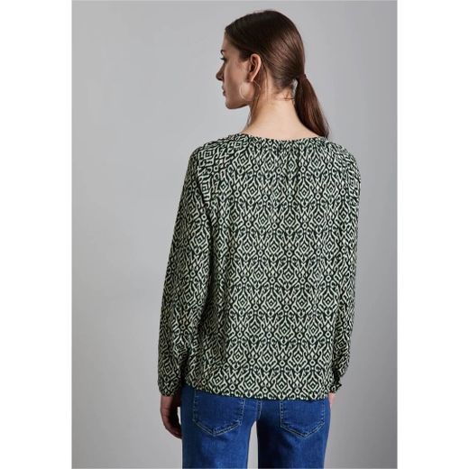 Blusón m/l con estampado abstracto Street One Green