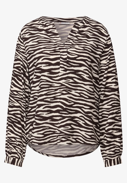 Blusón m/l con estampado animal print monocolor Street One Deep Roast