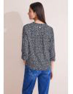 Blusón m/l con estampado floral monocolor Street One Deep Blue