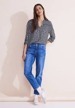 Blusón m/l con estampado floral monocolor Street One Deep Blue