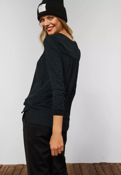 Blusón m/l con estampado geométrico abstracto Street One Black