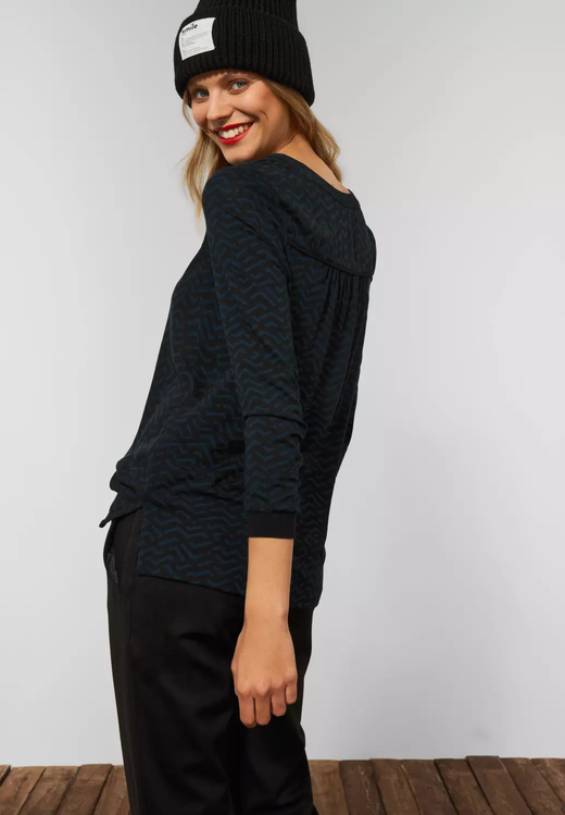 Blusón m/l con estampado geométrico abstracto Street One Black