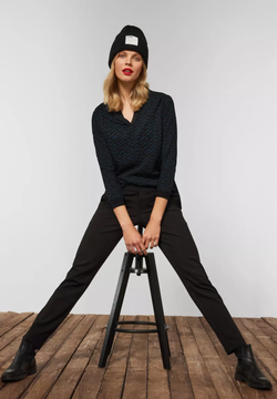 Blusón m/l con estampado geométrico abstracto Street One Black