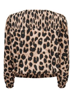 Blusón m/l con estampado leopardo Only Cloud Dancer