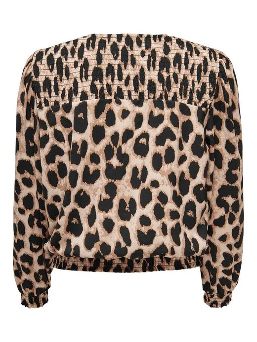 Blusón m/l con estampado leopardo Only Cloud Dancer