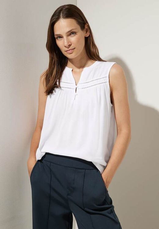 Blusón s/m con 2 botones Street One White