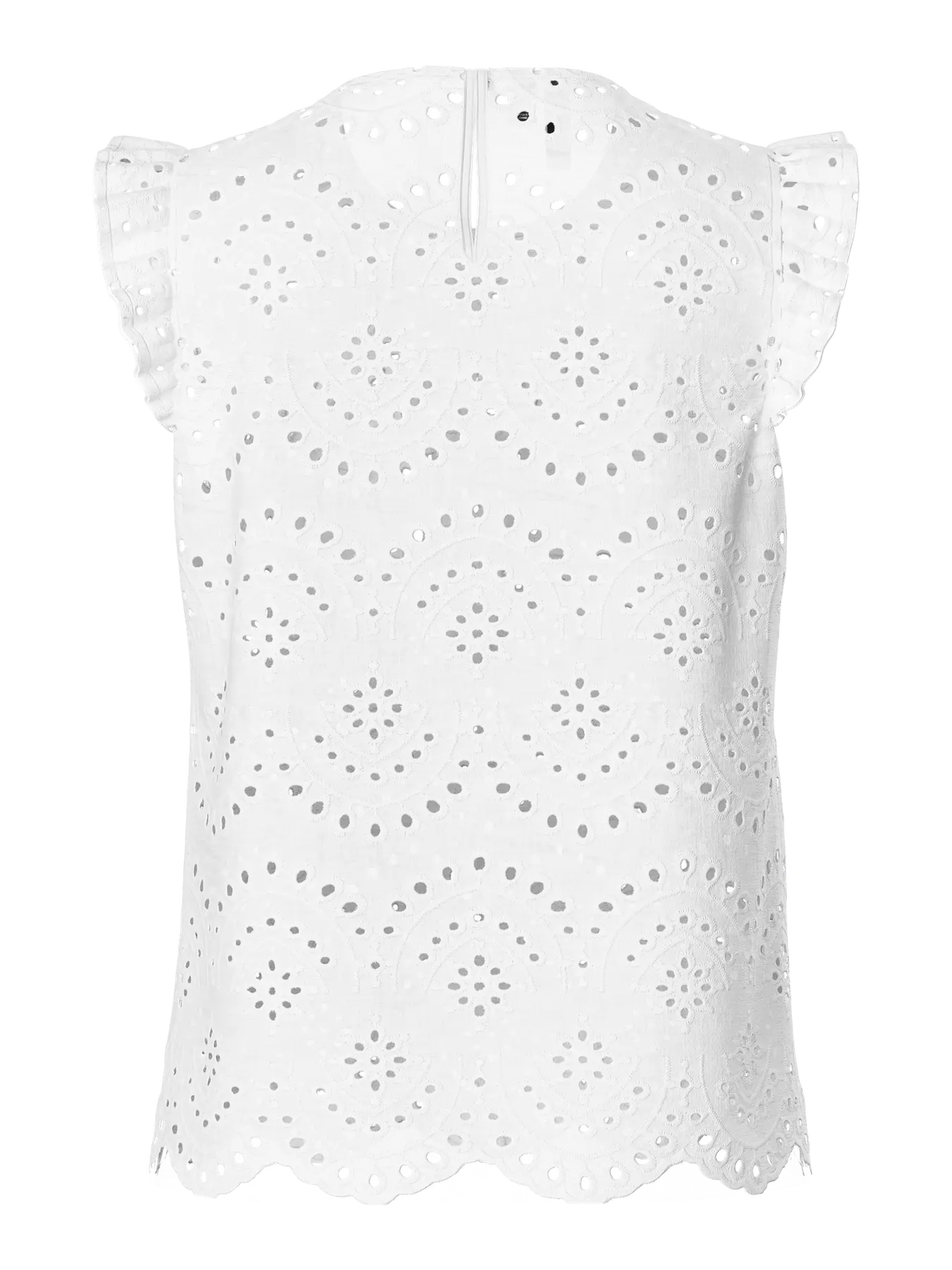 Blusón s/m con calados Pieces Bright White