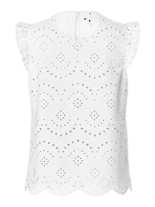 Blusón s/m con calados Pieces Bright White