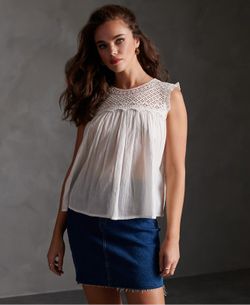 Blusón s/m con calados Superdry Oyster Mushroom